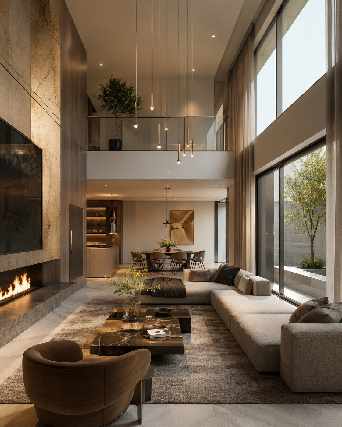Photorealistic architectural interior visualization