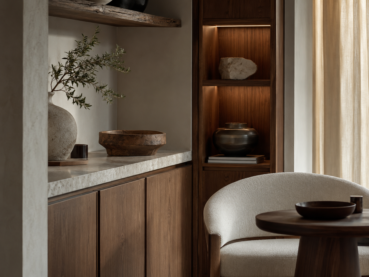 Interior design detail and material composition