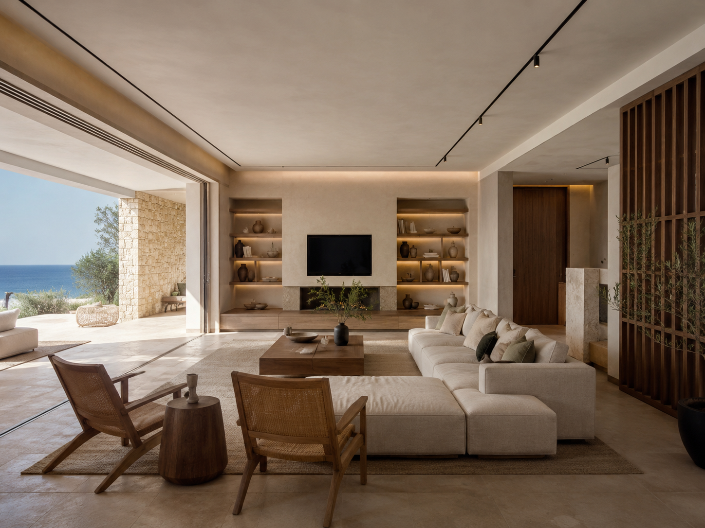 Refined contemporary interior design space