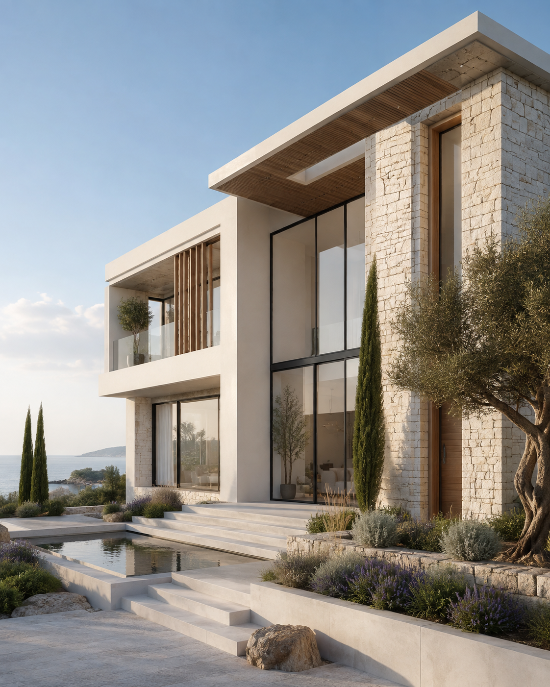 Modern coastal architectural exterior